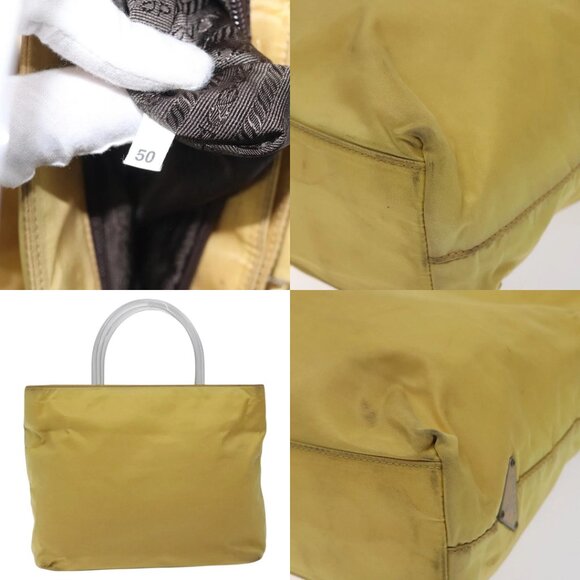 PRADA Hand Bag Nylon Yellow Silver Auth 128229 - Picture 13 of 14